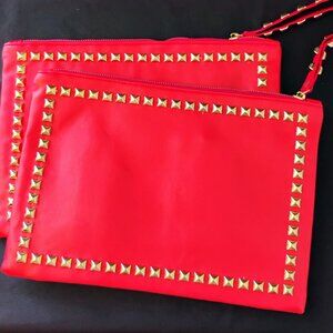 11.5 in x 8 in red clutch bag